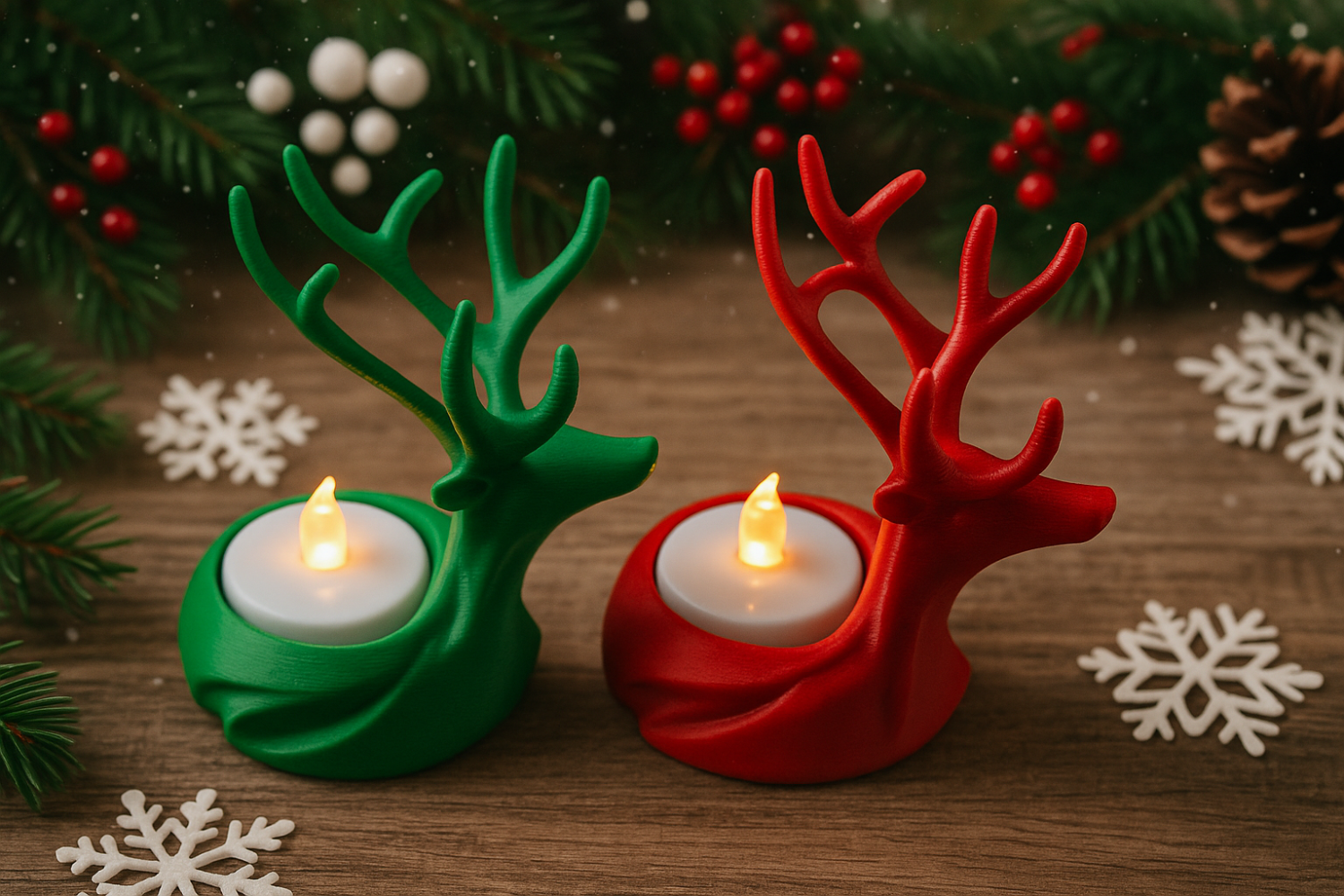 Reindeer Candle Holder (pair)