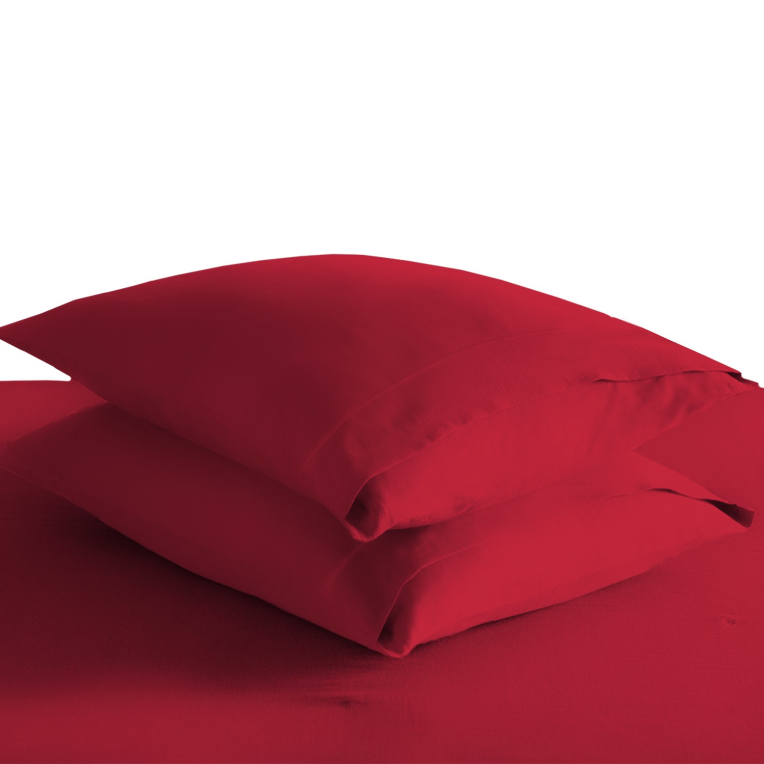 Pizuna 400 Thread Count Long Staple 100% Pure Cotton Pillow Envelope Cases - King - Rio Red