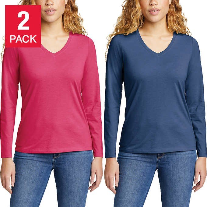 Eddie Bauer Women's Long Sleeve Shirt, 2-pack
