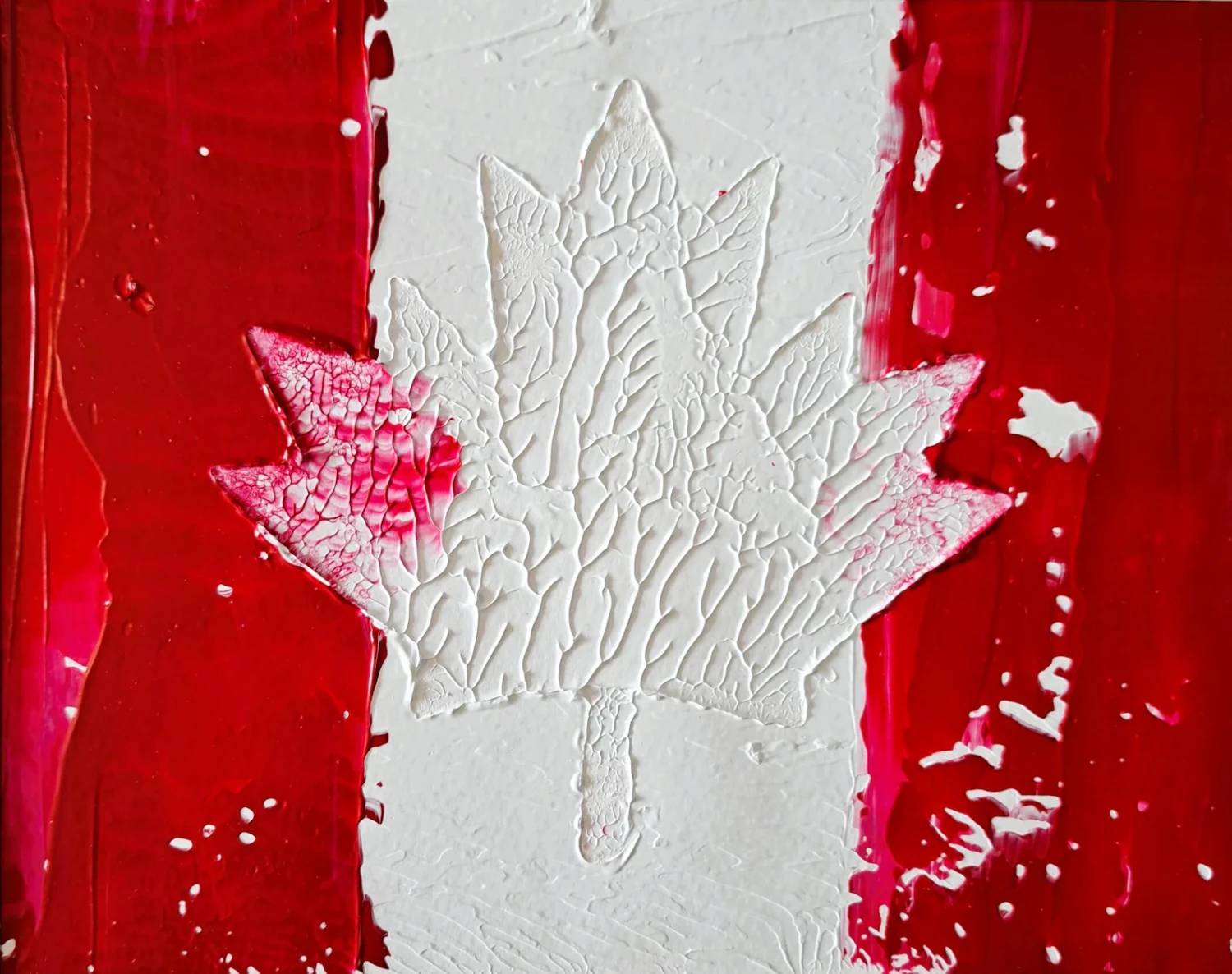 Abstract Canadian Flag original Acrylic Painting by Ryan O'Neill