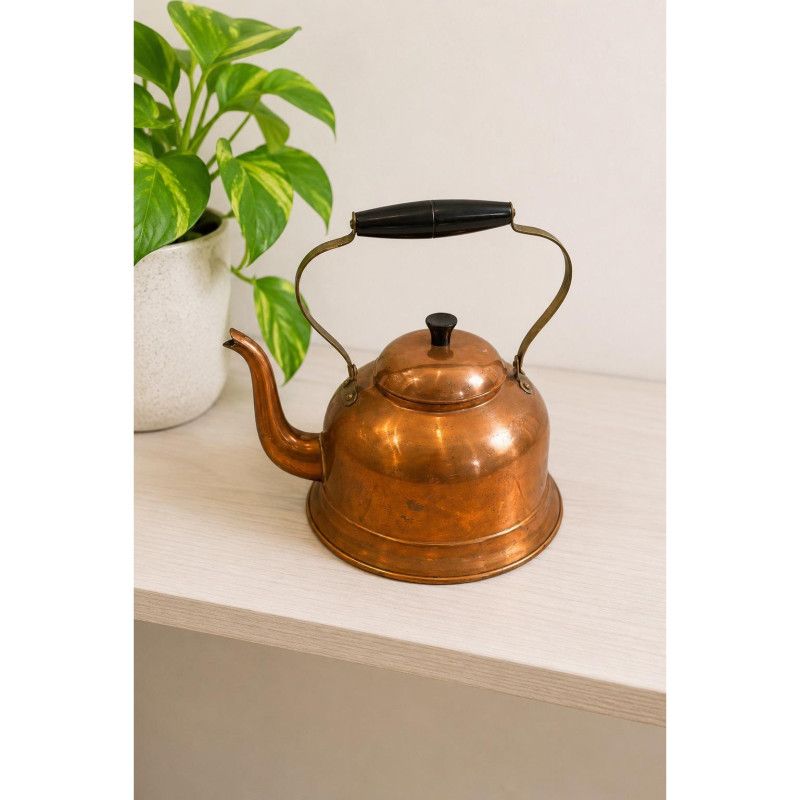 Vintage Copper Tea Kettle Portugal Bakelite Handle Farmhouse Rustic Kitchen