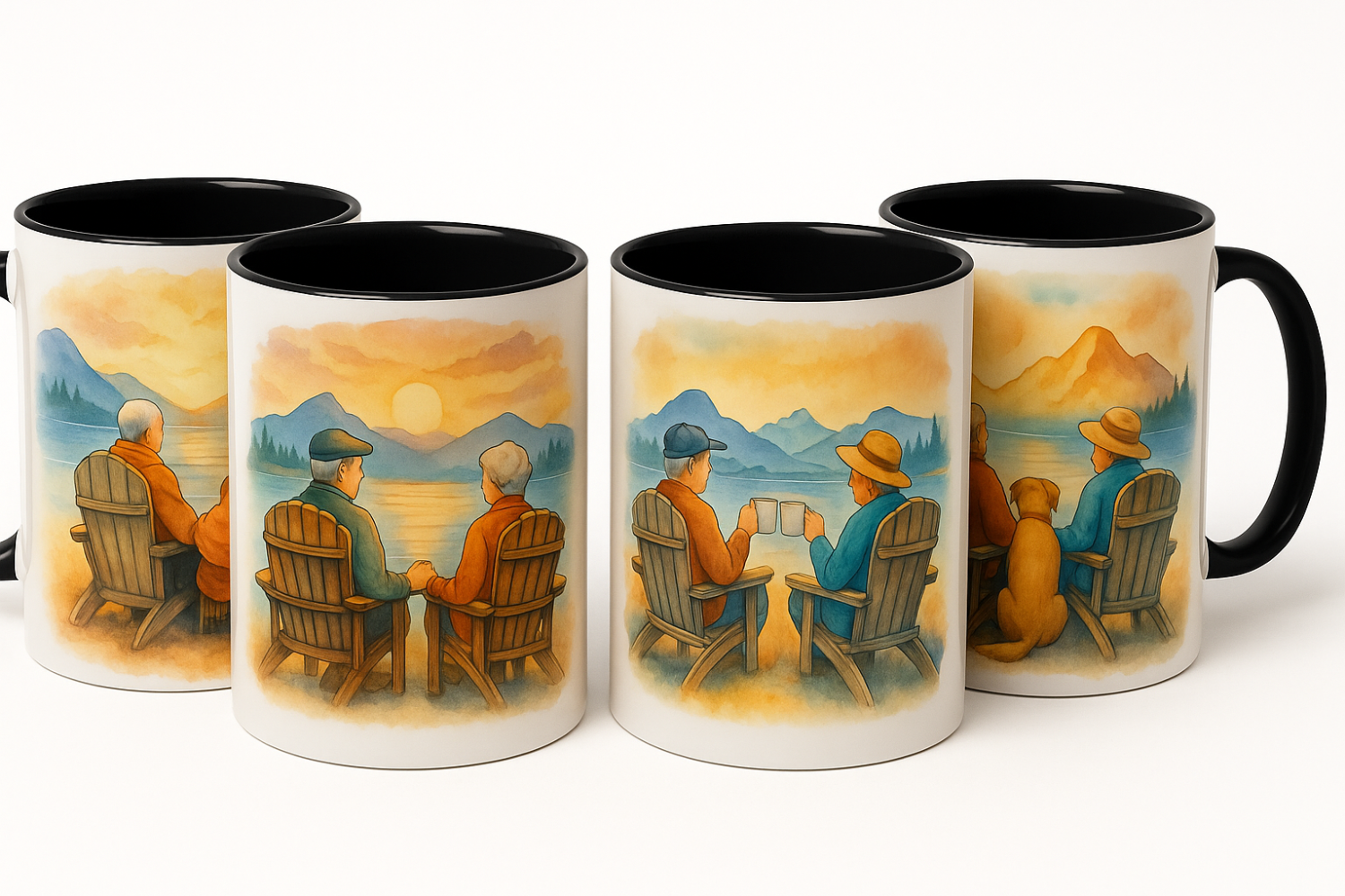 Golden Years - Set of 4 coffee mugs
