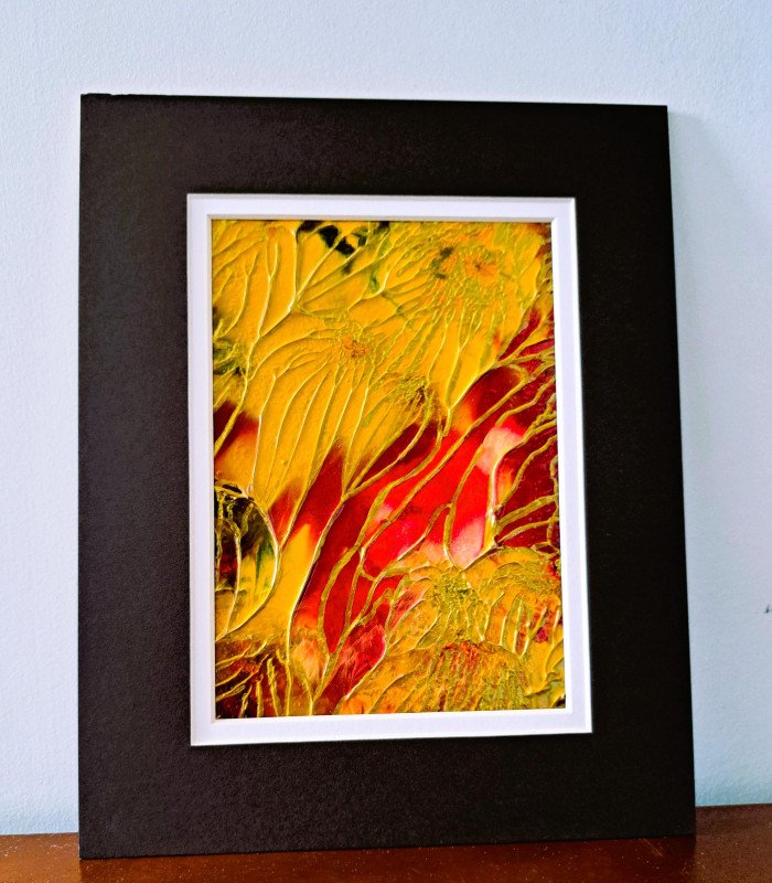 Red Golden Bouquet Original Abstract Painting