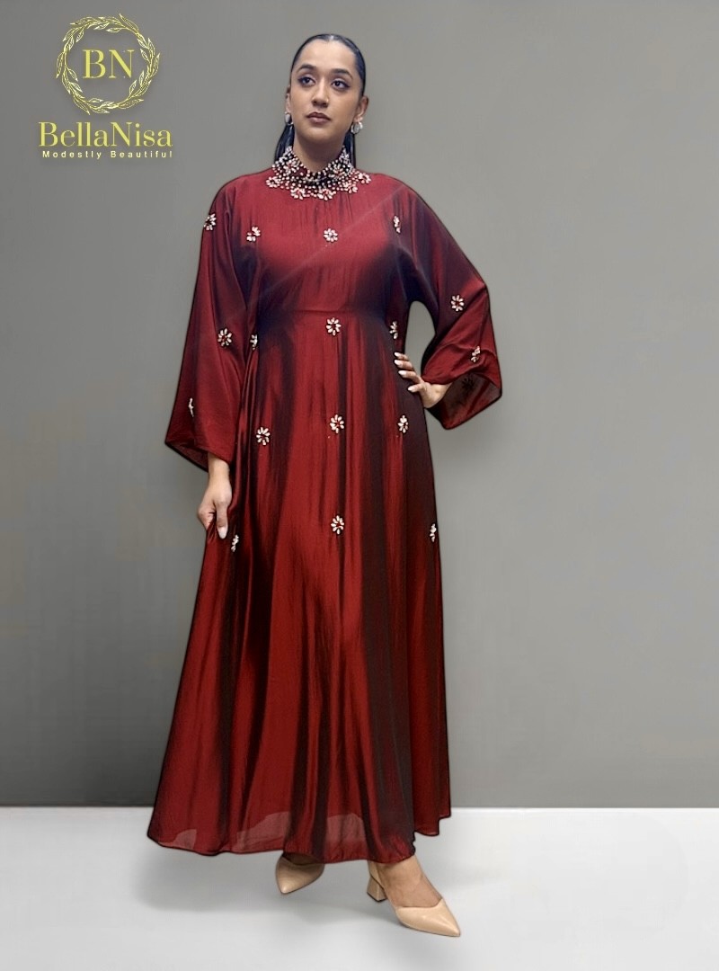 Abeer Kaftan Maroon