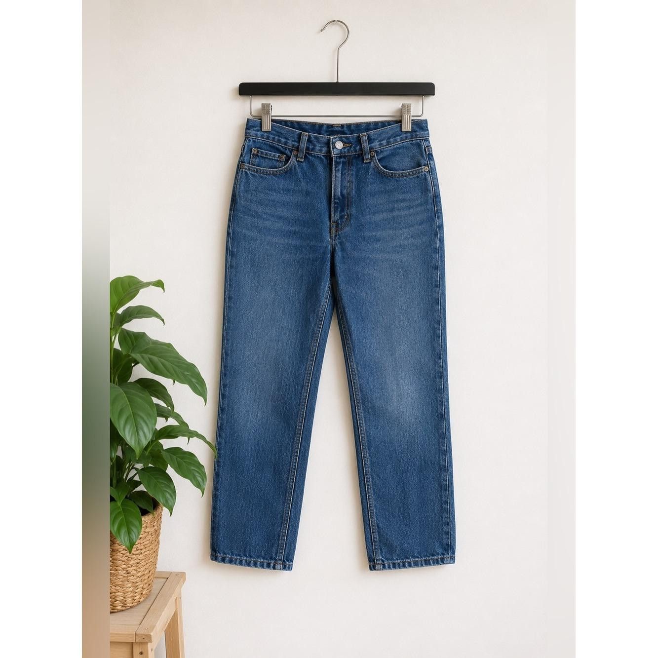 Vintage Rainbow Brand Jeans 70s 80s High Rise Stove Pipe Straight Leg 32 Western