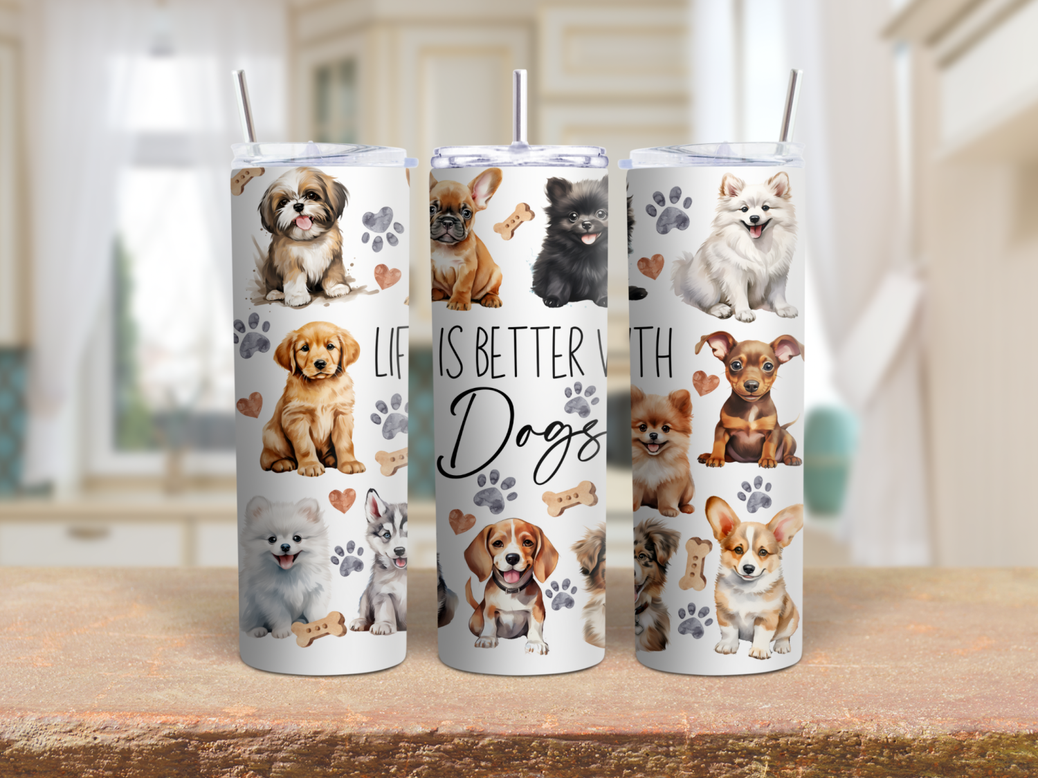 Life is better with dogs 20oz Tumbler