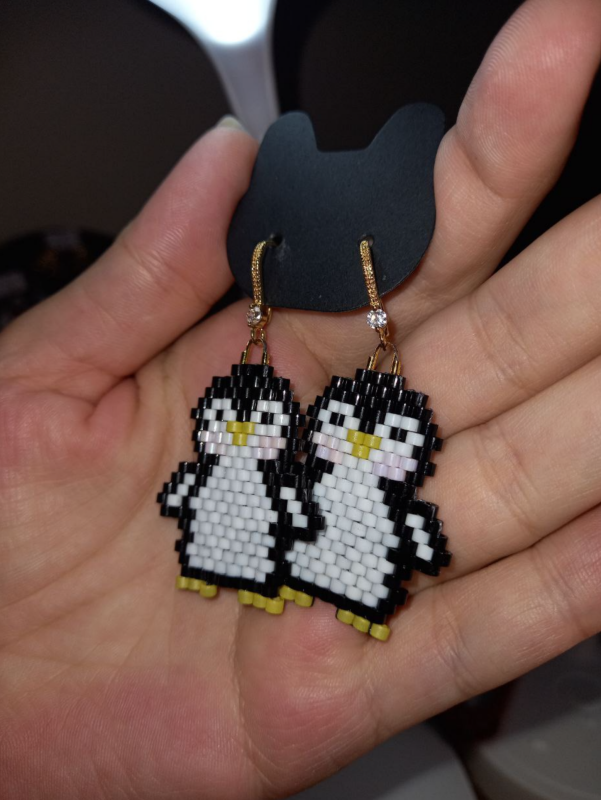❄️? Adorable Beaded Penguin Earrings ?❄️