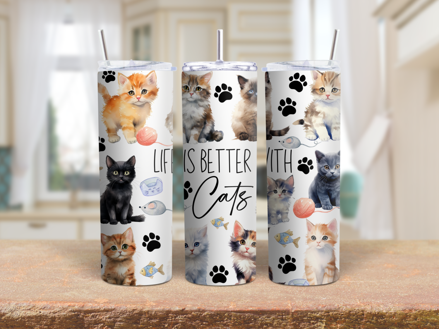 Life is better with cats 20oz Tumbler