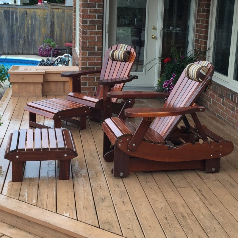 Wooden Royal Reclining Gliding Adirondack Chair