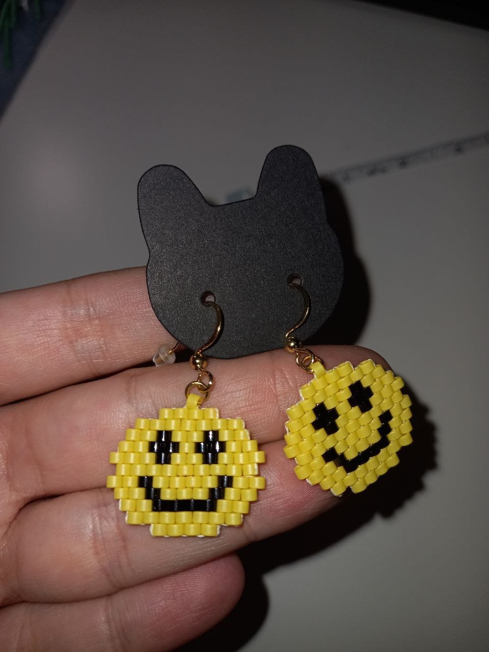 Happy Vibes Beaded Smiley Face Earrings