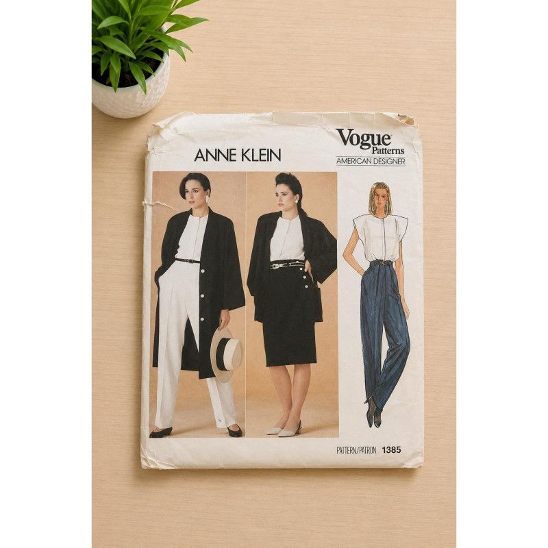Vogue 1385 Anne Klein Uncut Designer Sewing Pattern Vintage Womens Fashion 80s