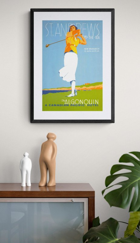 Framed St Andrews, Vintage Golf, Travel print