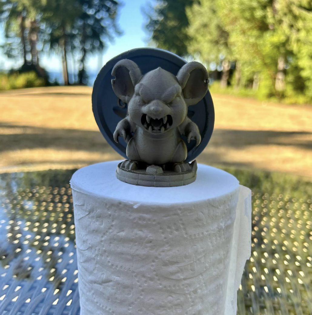 Angry Rat toilet paper topper - Bronze Angry Rat toilet paper holder - man cave collectible - Rat Rod angry rat toilet paper topper