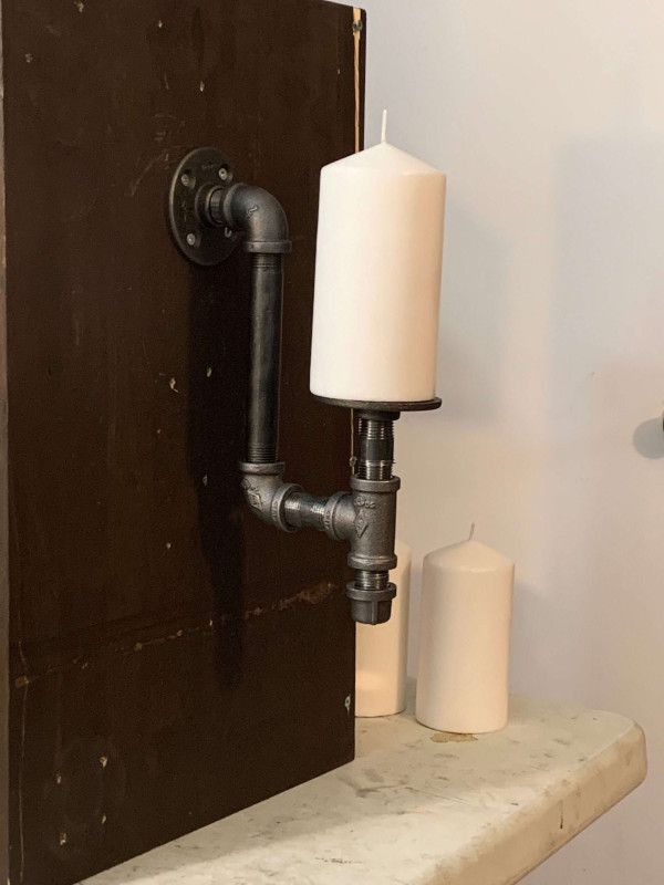 Steampunk style wall mount candle holder – Candle Holder – Wall mount candle holder