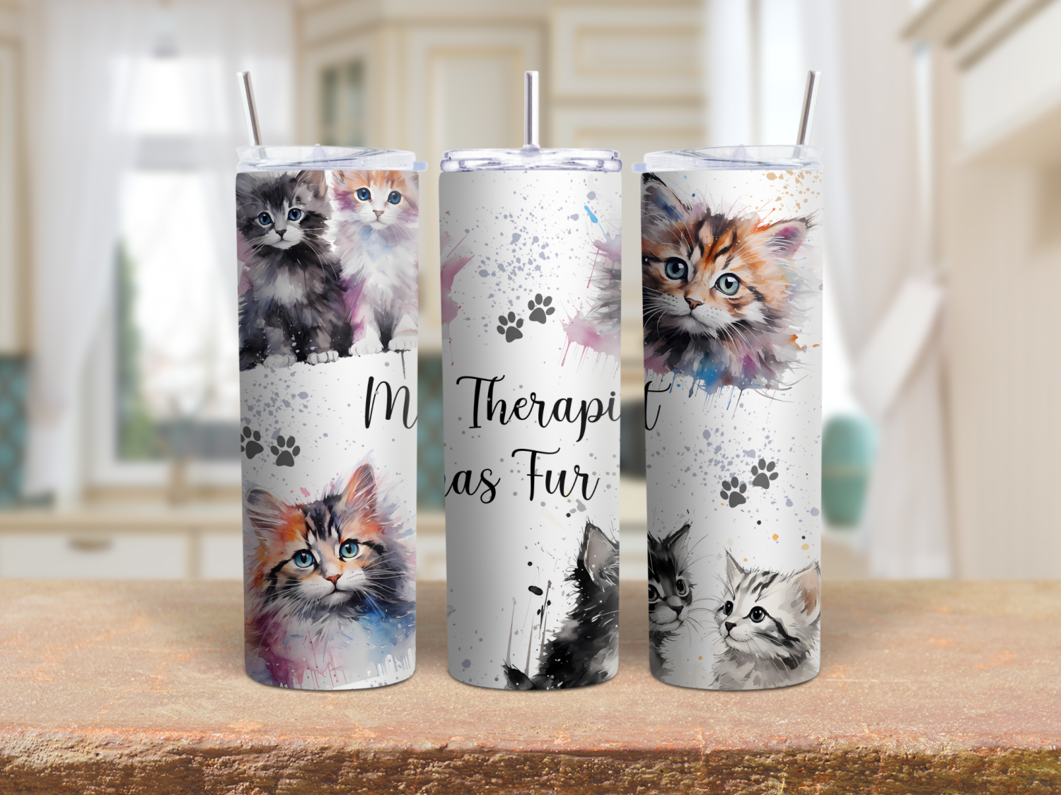 My Therapist has Fur cat 20oz Tumbler