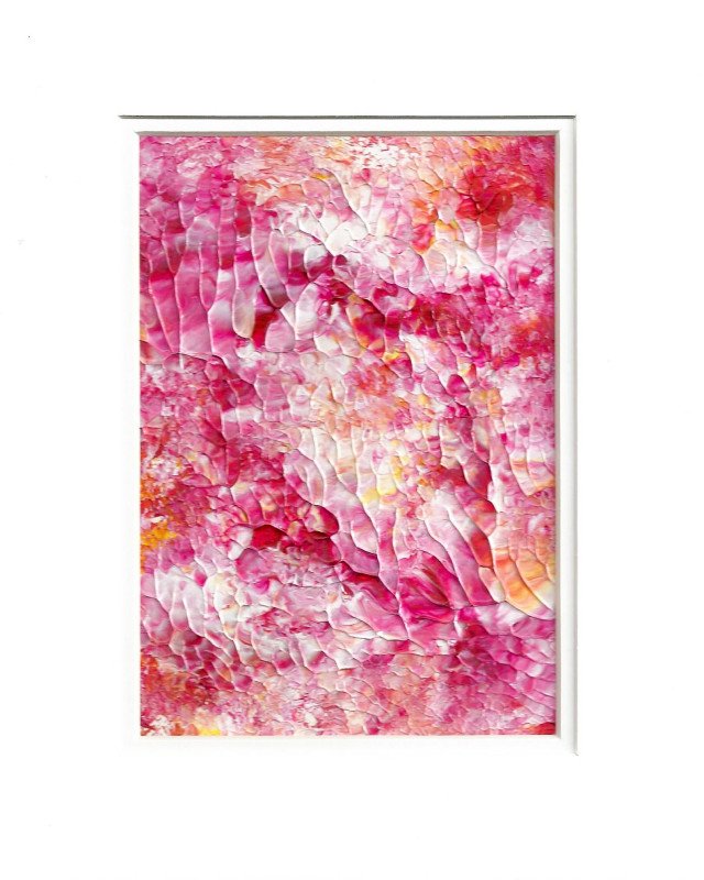 Abstract Bouquet Acrylic Painting in White Mat.