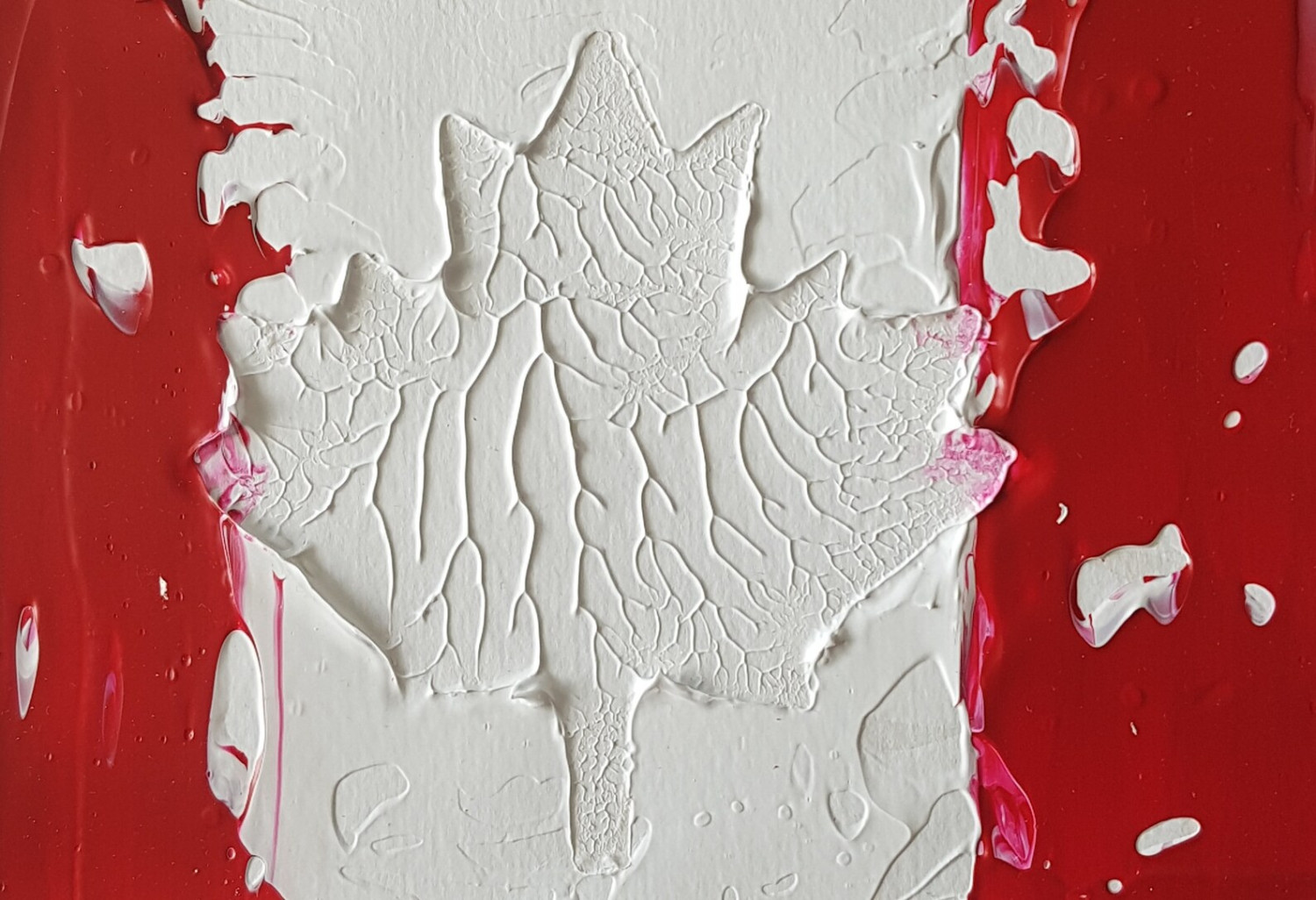 Canadian Flag Abstract Acrylic Original Painting