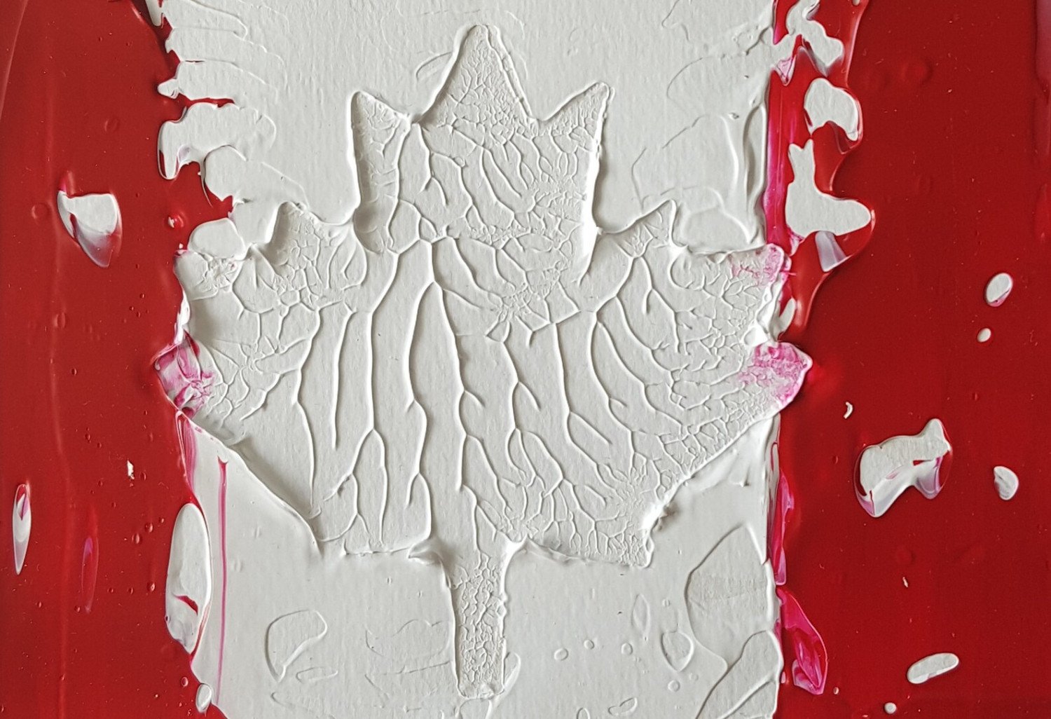 Canadian Flag Abstract Acrylic Original Painting