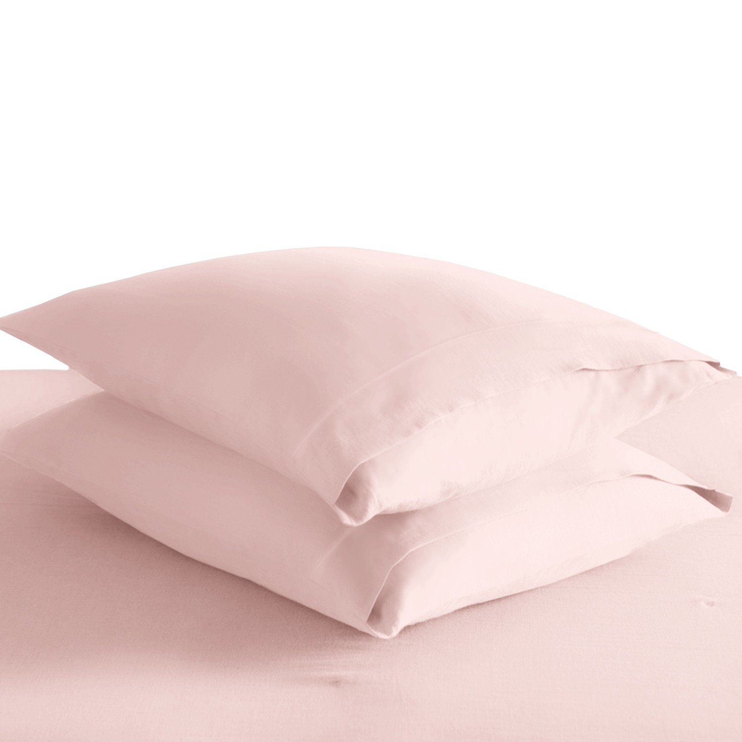 Pizuna 400 Thread Count Long Staple 100% Pure Cotton Pillow Envelope Cases - Queen - Light Pink