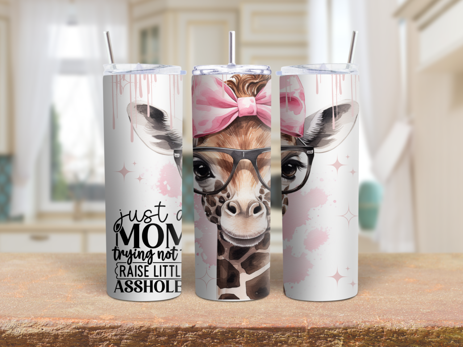 Just a mum trying not to raise little *ssholes 20oz Tumbler