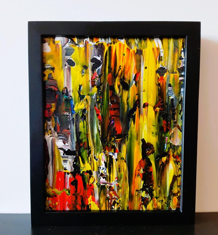 Spirit Storm Acrylic Original Abstract Canvas in Black Frame