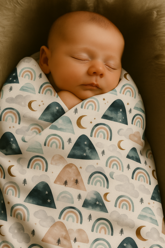 Rainbows and Mountains - Minky Baby Blanket