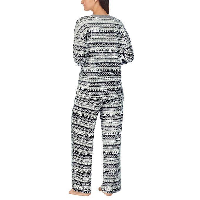 Nautica Women's Silky Fleece Pyjama Set Gray