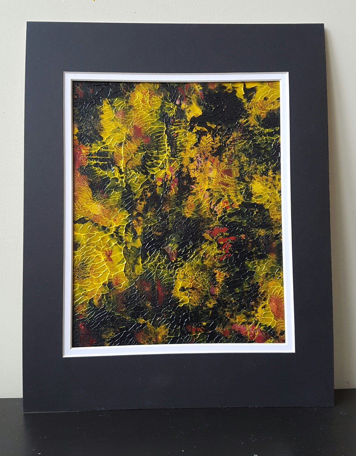 Golden Trees at Night Acrylic Abstarct Original Painting