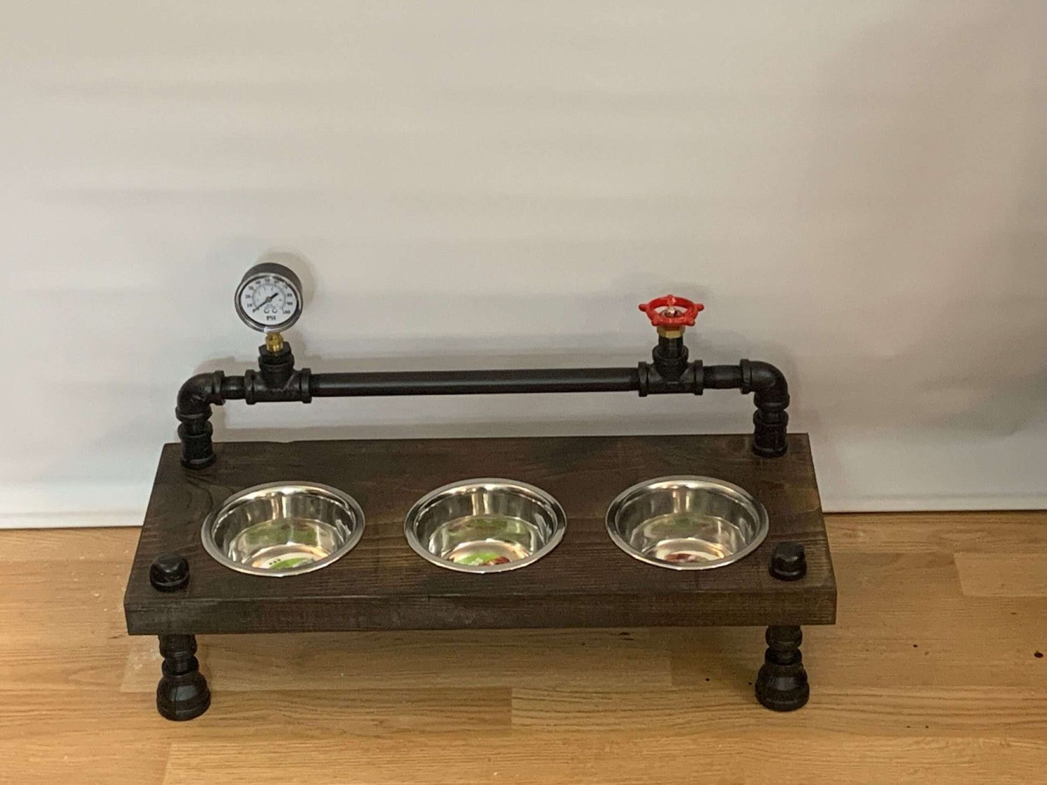 industrial style small raised cat or dog bowl feeder – small raised feeder – dog bowls – LOWER PRICING