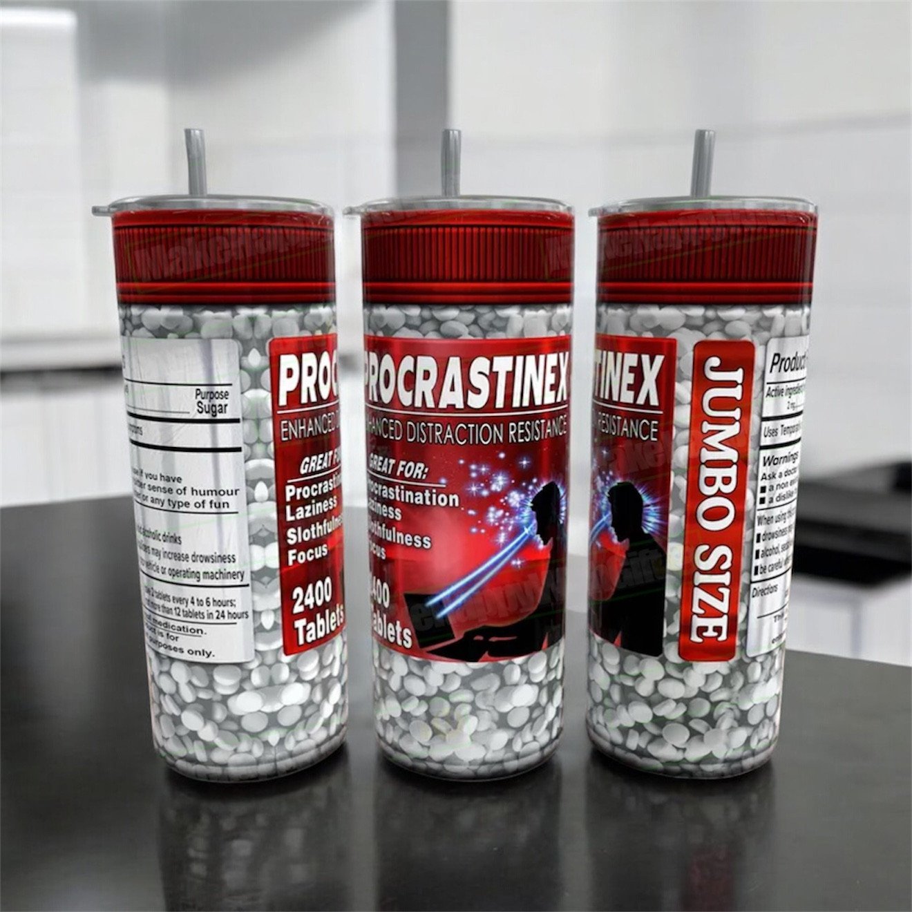 Procrastine pills funny 20oz Tumbler