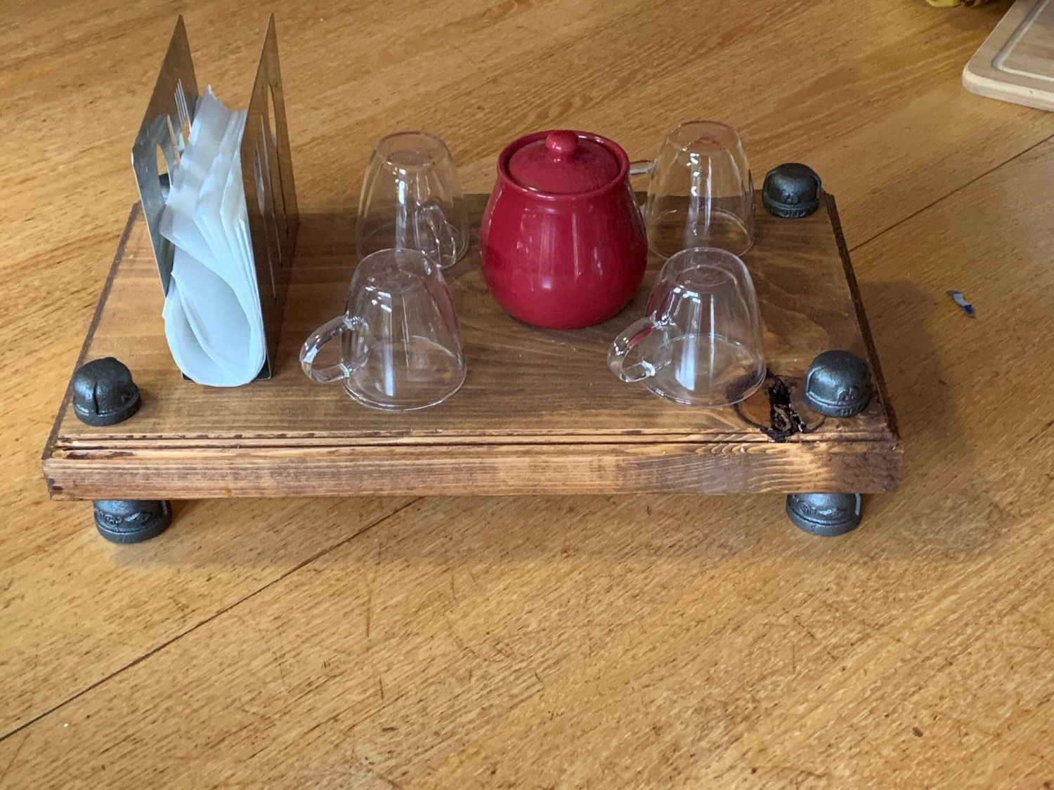 Wall Mount Shoe Rack – Industrial Pipe, Knotty Pine Wood