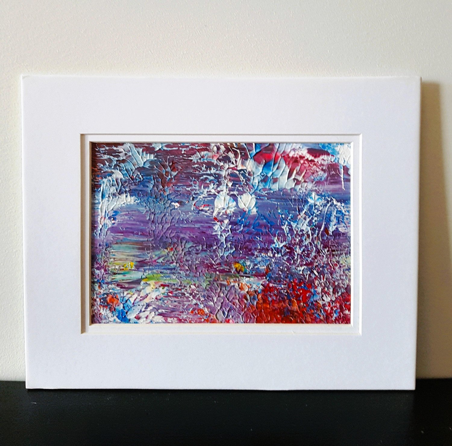 Serenity Garden Painting Fine Art in White Mat.