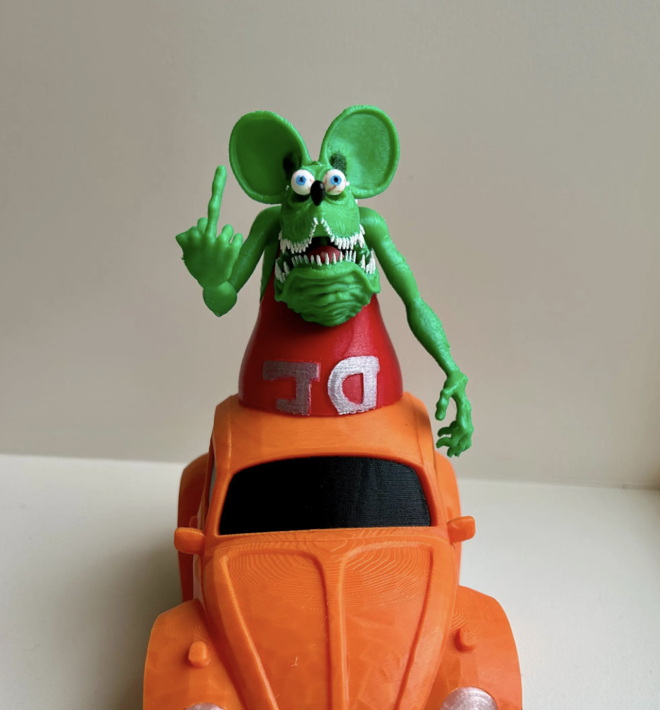 Rat Fink Volkswagon Beetle - Rat Fink VW Bug - Custom Rat Fink Hot Rod VW beetle - Big Daddy Ed Roth VW Rat Fink - Custom Rat Fink Ed Roth