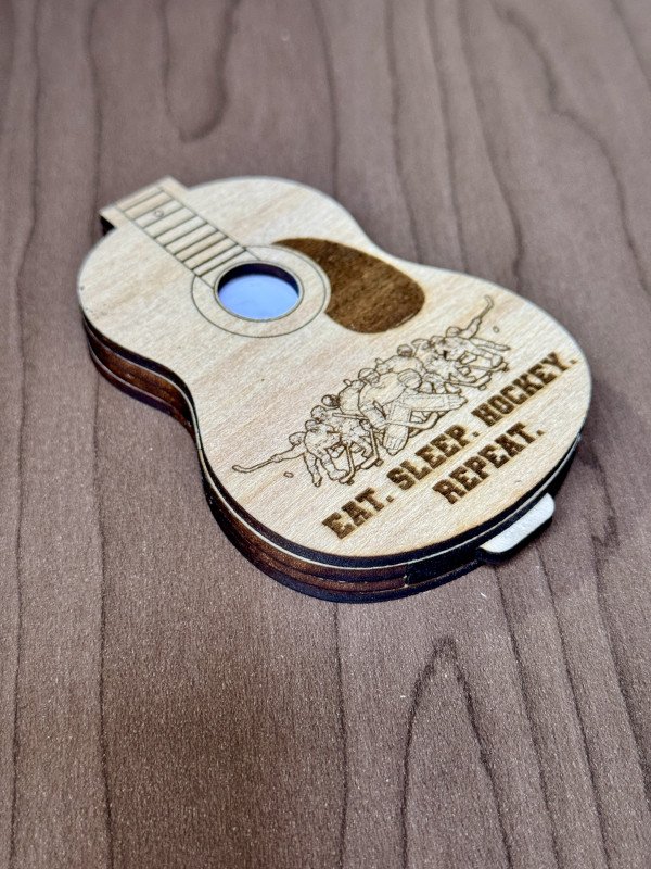 Guitar Pick Holder (Acoustic) "Eat. Sleep. Hockey. Repeat"