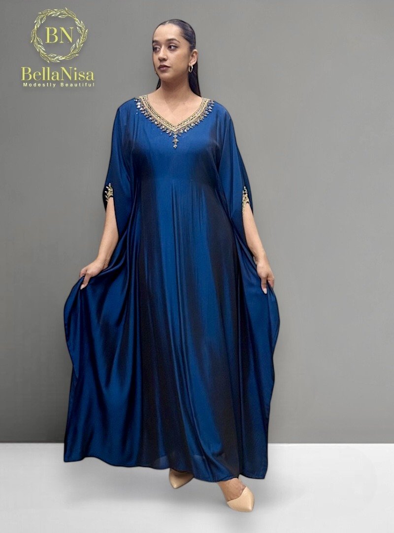 Luna Abaya Kaftan Navy