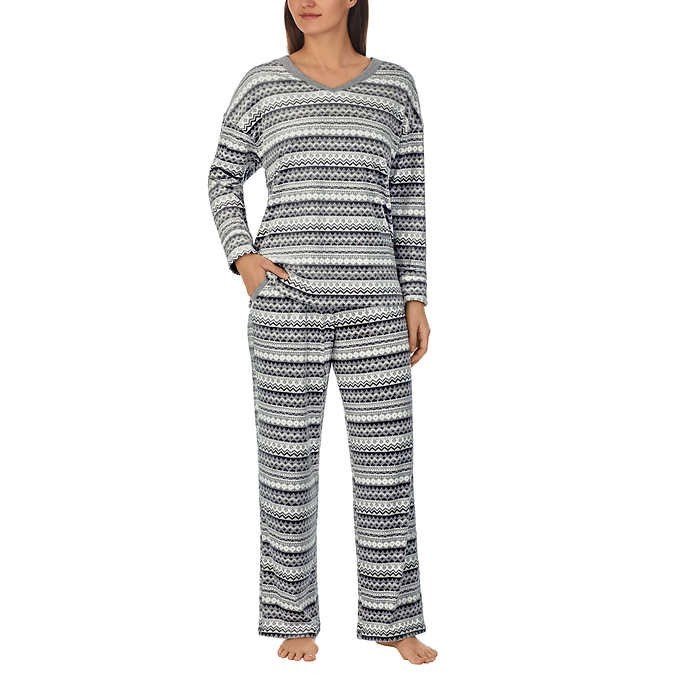 Nautica Women's Silky Fleece Pyjama Set Gray