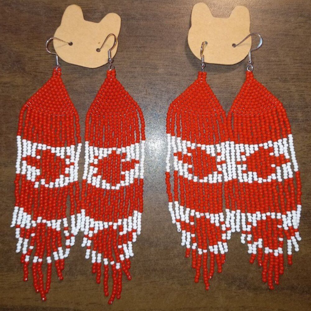 Handmade Canada Day Beaded Earrings – Limited Edition