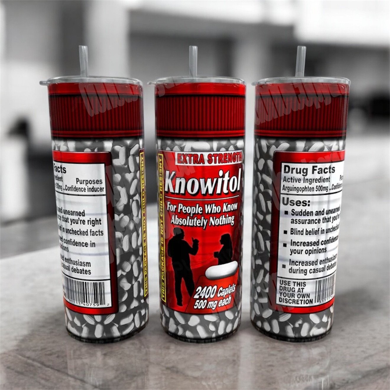 Knowitol pills funny sarcastic 20oz Tumbler
