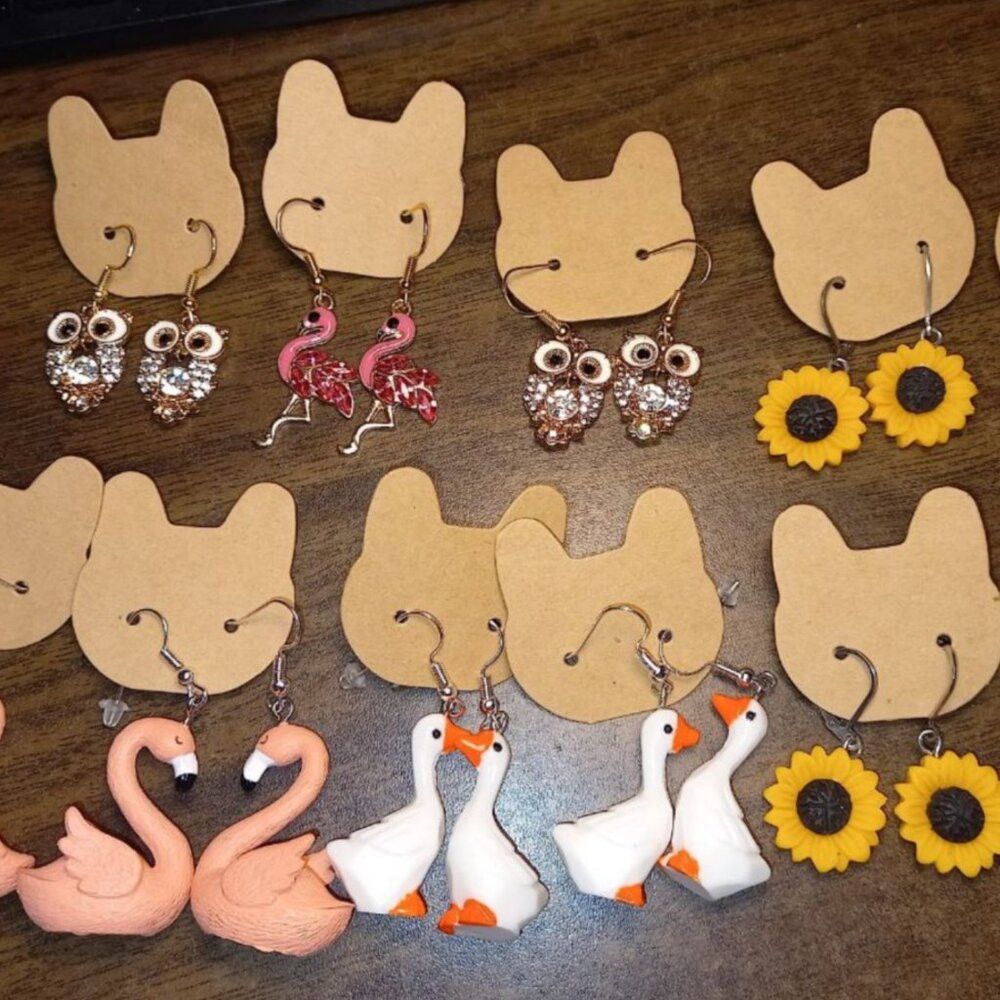 $25/ 4 pairs  Charming Bird & Floral Earrings