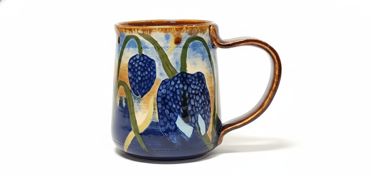 Handpainted floral mug