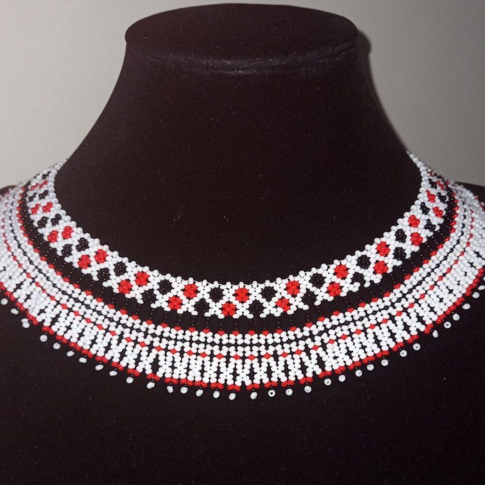 Ukrainian Beaded Collar Necklace Silyanka Gerdan
