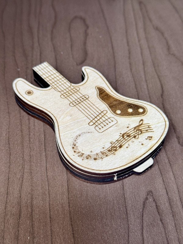 Guitar Pick Holder (Electric Guitar) - Music Notes V1