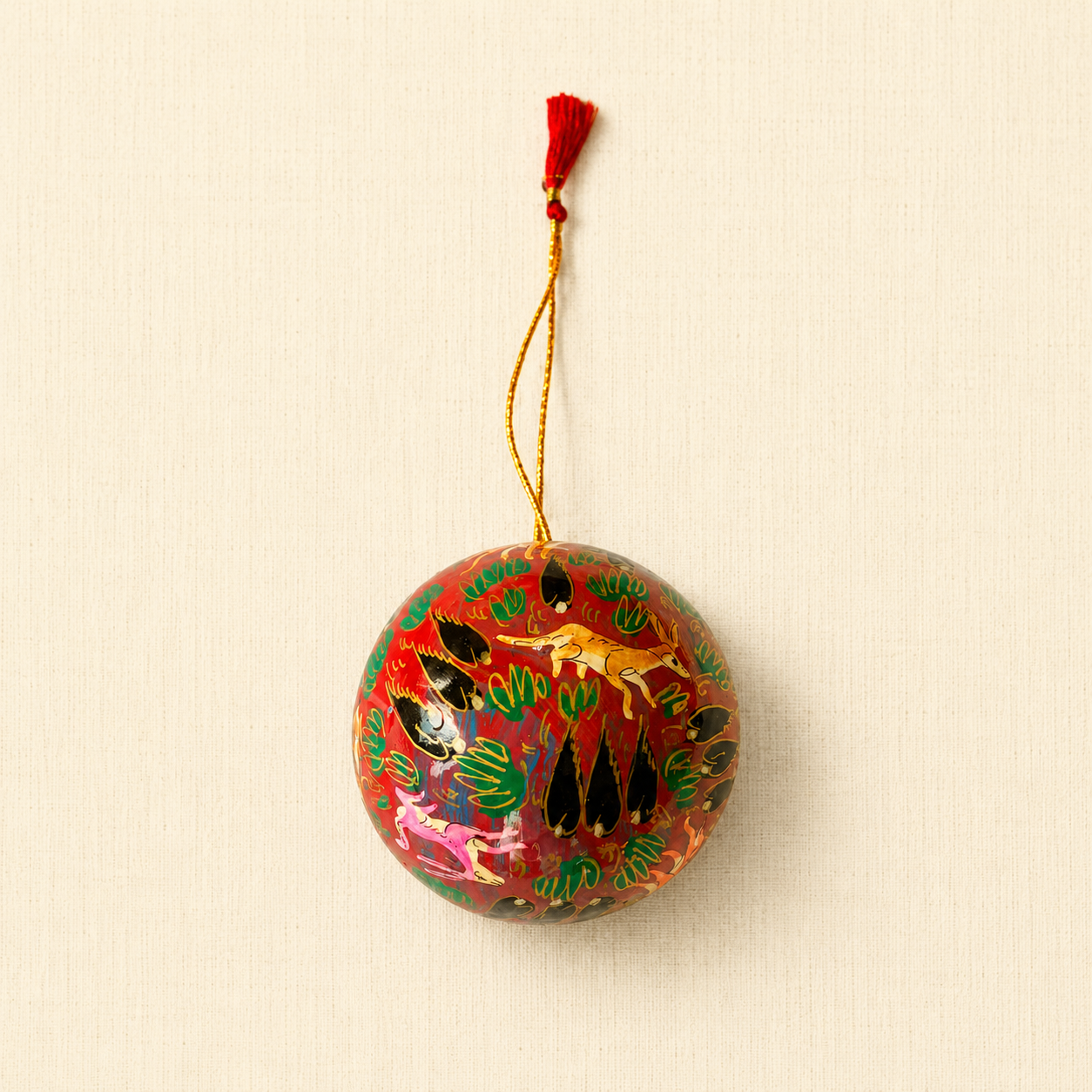 Kashmiri Paper Mache Christmas Ornament Balls