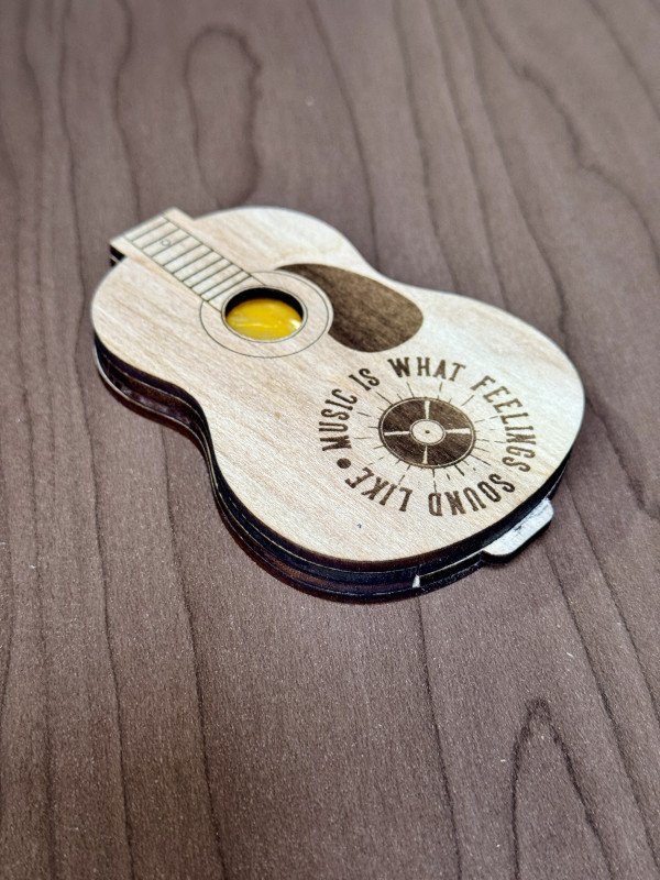 Guitar Pick Holder "Music is What Feelings Sound Like"