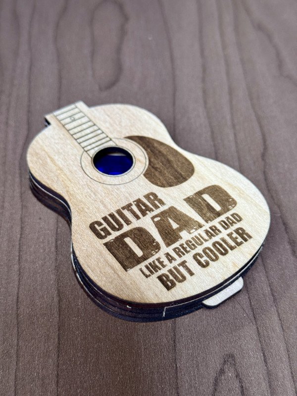 Guitar Pick Holder (Acoustic) "Guitar Dad - Like a Regular Dad but Cooler"