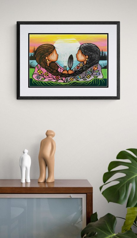 Framed Sharing Knowledge by Indigenous Artist Jackie Traverse