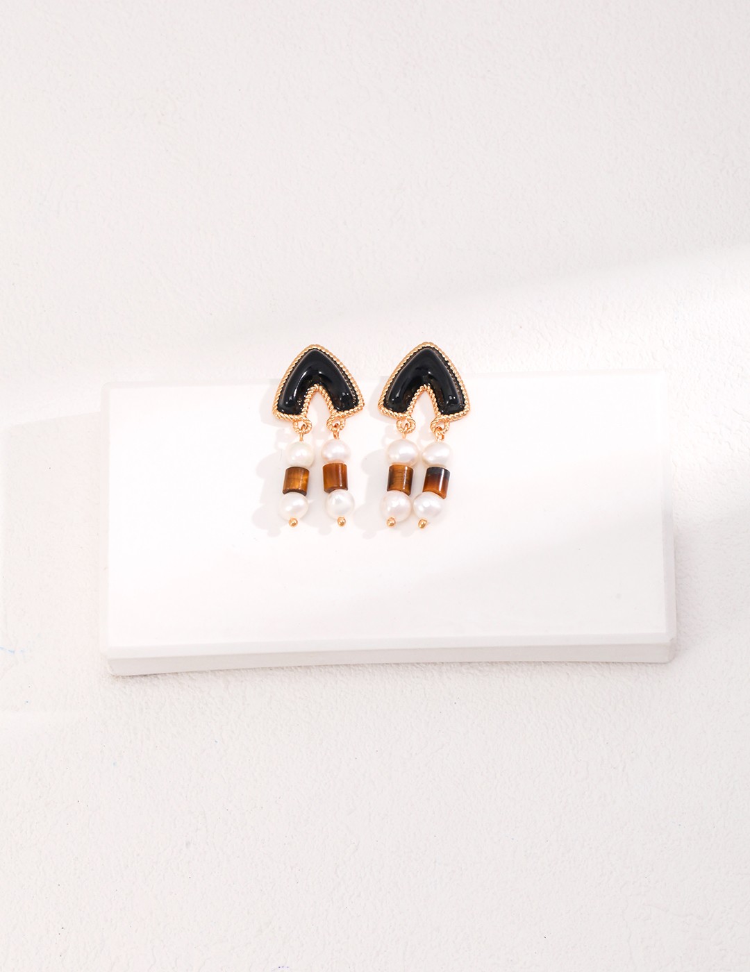 Tiger Eye Drip Glaze Earrings