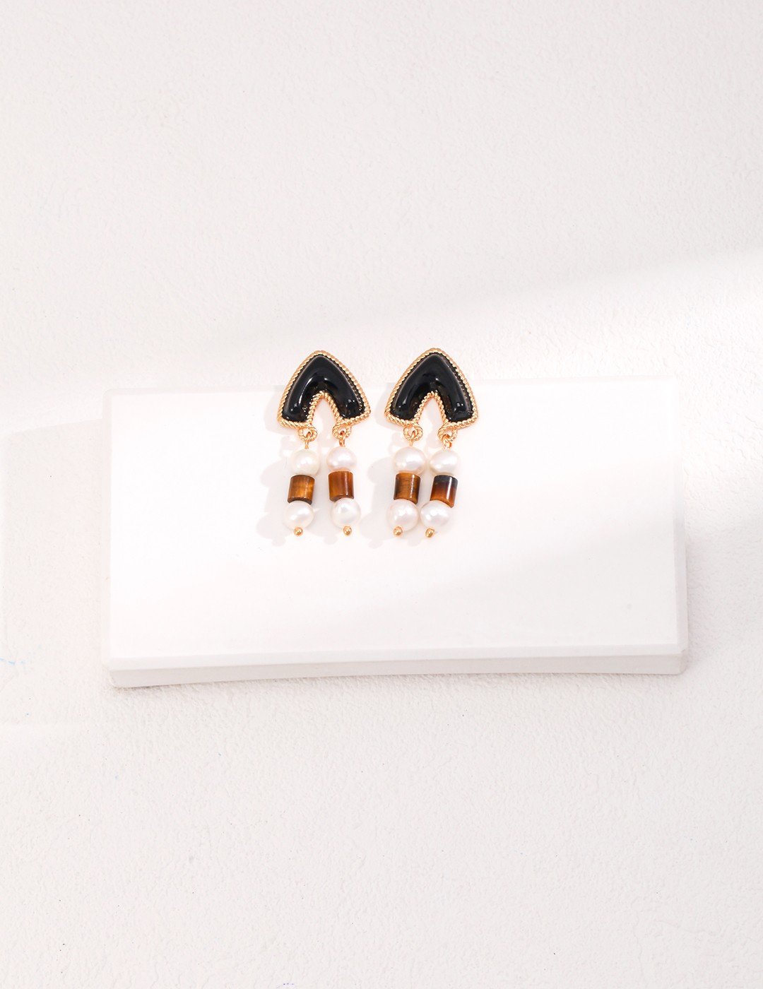 Tiger Eye Drip Glaze Earrings